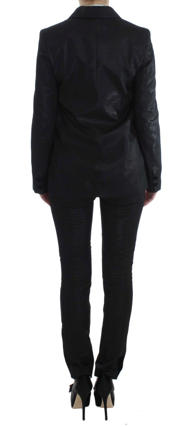 Exte Black One Button Three Piece Women's Suit