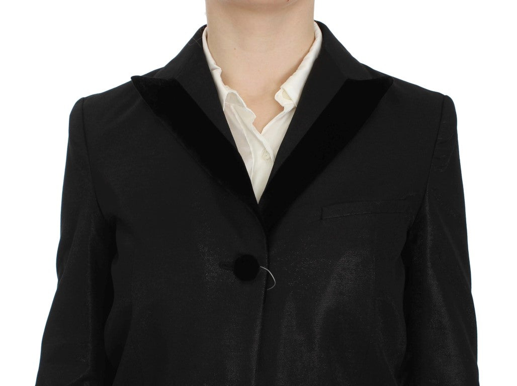 Exte Black One Button Three Piece Women's Suit