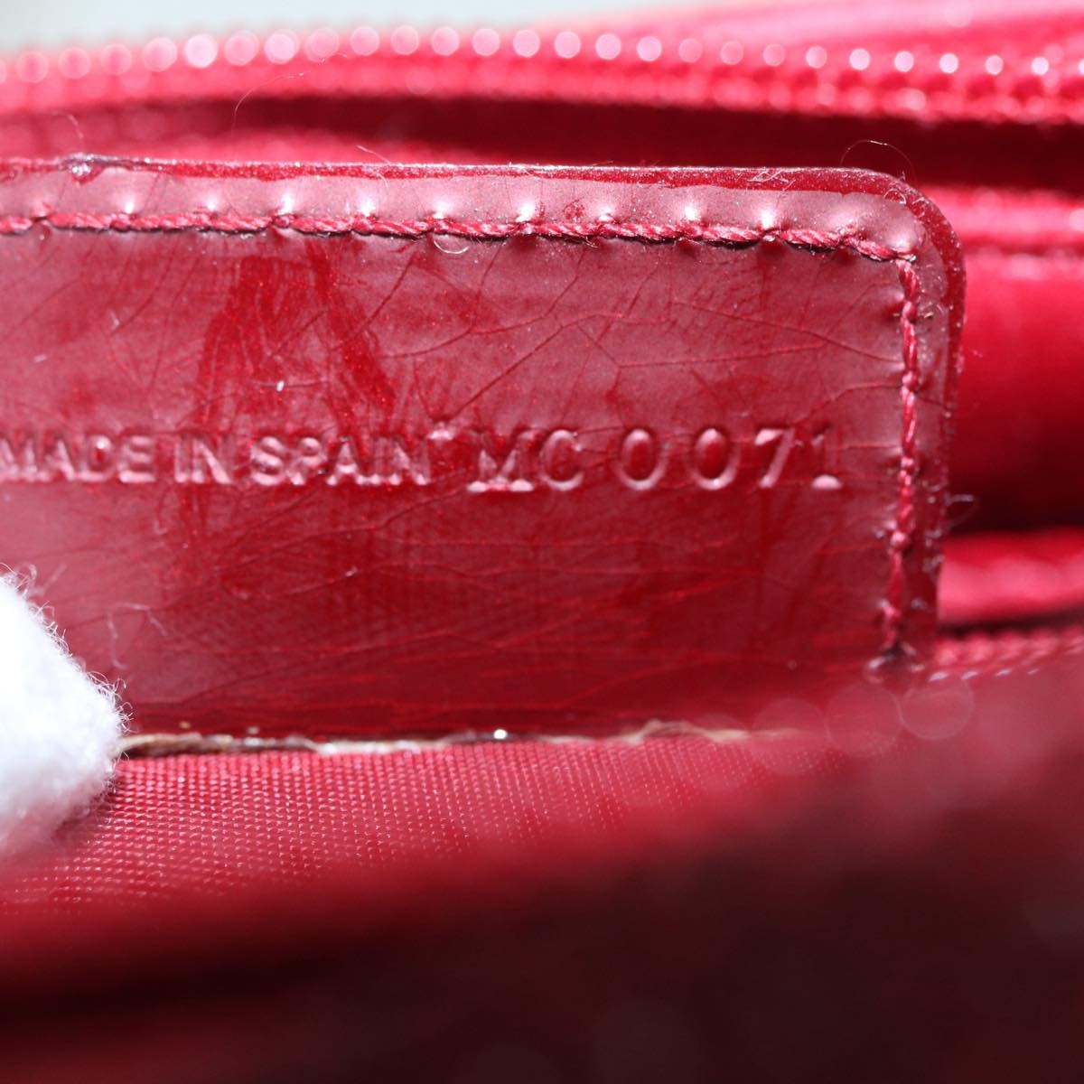 Christian Dior Lady Dior Zip Pochette Cannage Quilt Lambskin Red Leather Bag (Pre-Owned)