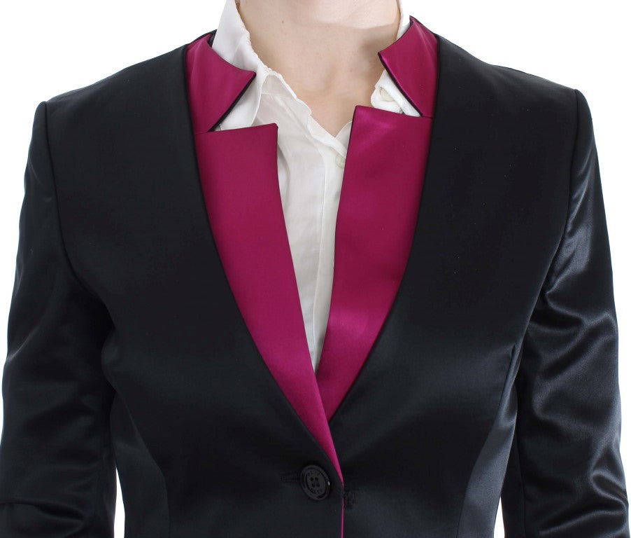 Exte Black Pink Stretch Blazer Women's Jacket