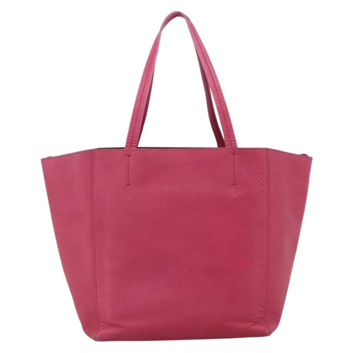 Celine Phantom Cabas Leather With Shearling Pink Leather Tote Bag Bag (Pre-Owned)