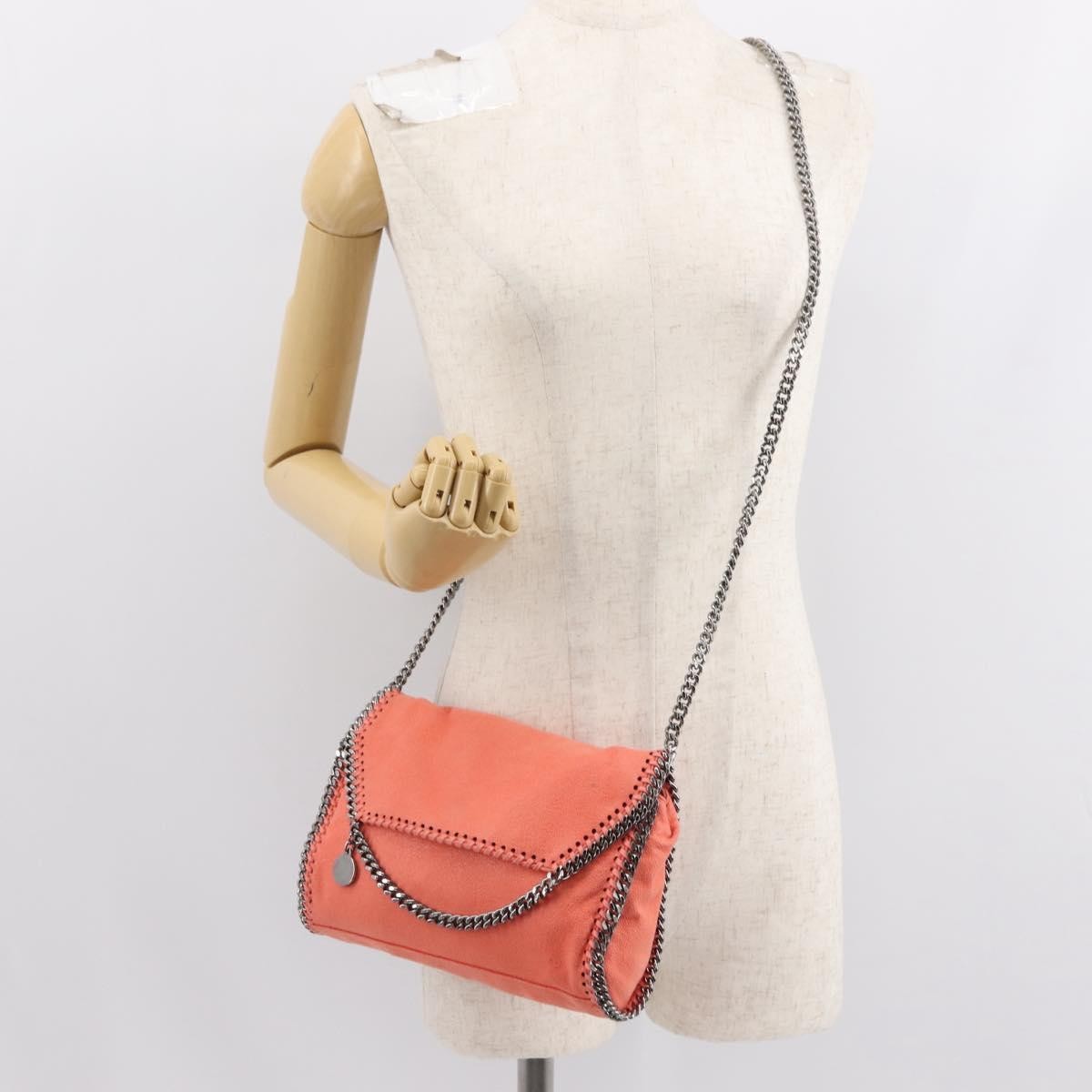 Stella Mccartney Falabella Fold Over Flap Shaggy Deer Orange Polyester Shoulder Bag Bag (Pre-Owned)
