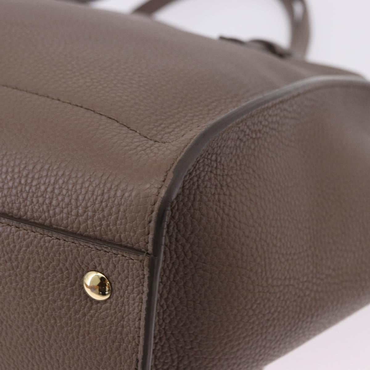 Salvatore Ferragamo Amy Tote Pebbled Leather Beige Leather Tote Bag Bag (Pre-Owned)