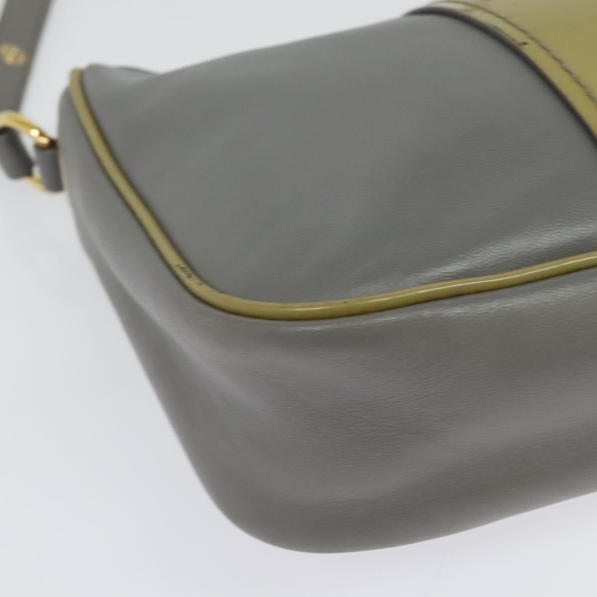 Salvatore Ferragamo Vala Leather Gray Leather Shoulder Bag Bag (Pre-Owned)