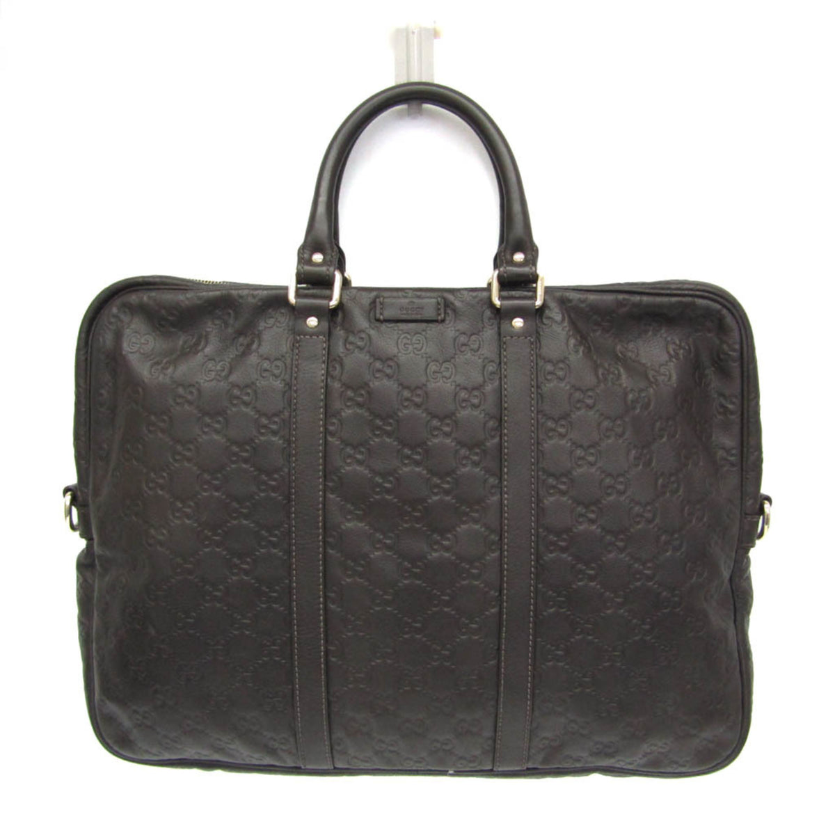 Gucci Convertible Guccissima Leather Brown Leather Briefcase Bag (Pre-Owned)