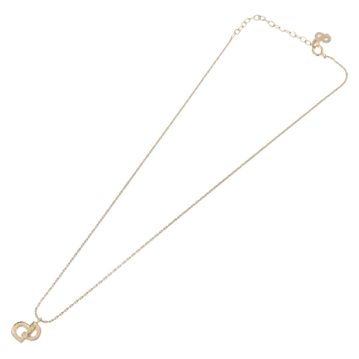 Christian Dior Cd Pendant Metal Gold Metal Necklace Jewelry (Pre-Owned)