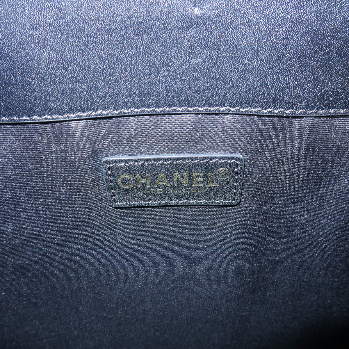 Chanel Vintage Coco Chain Shopping Printed Canvas Black Canvas Tote Bag Bag (Pre-Owned)