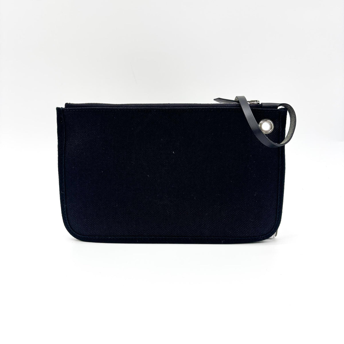 Hermes Herbag Zip Leather And Toile Black Canvas Handbag (Pre-Owned)