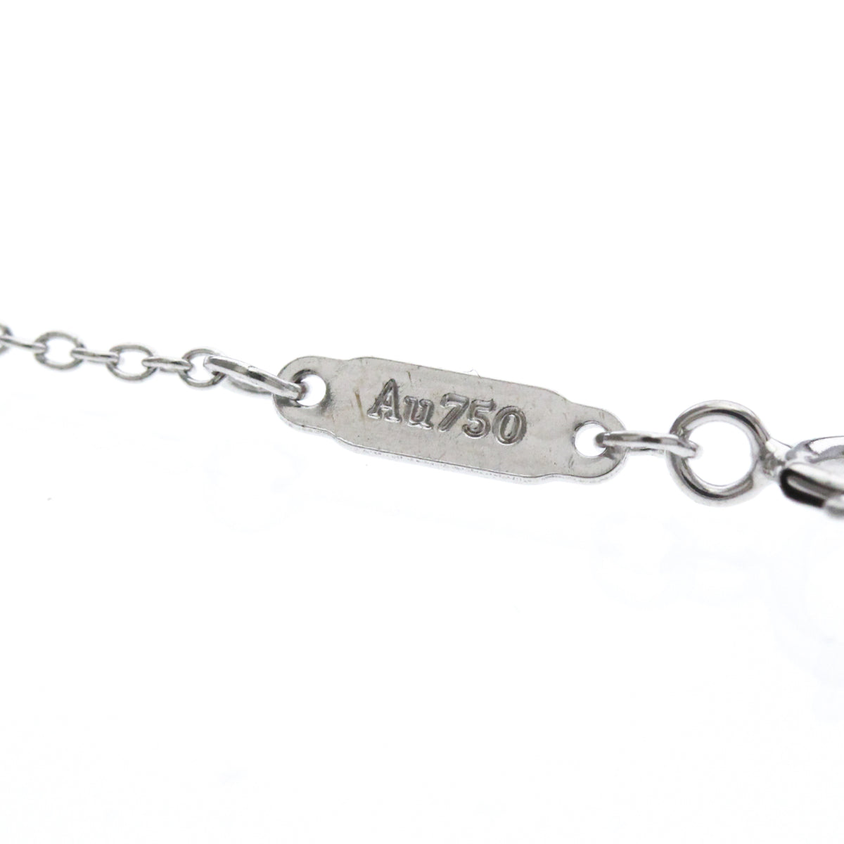Tiffany & Co. T Smile Pendant 18K White Gold Silver White_Gold Necklace Jewelry (Pre-Owned)