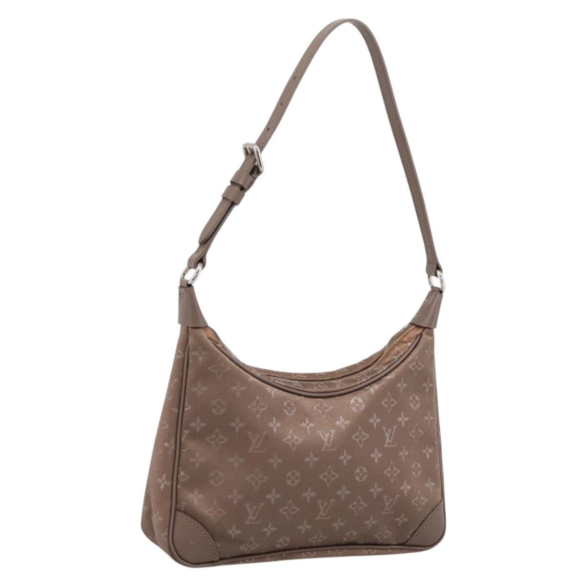 Louis Vuitton Boulogne Monogram Satin Beige Canvas Handbag (Pre-Owned)