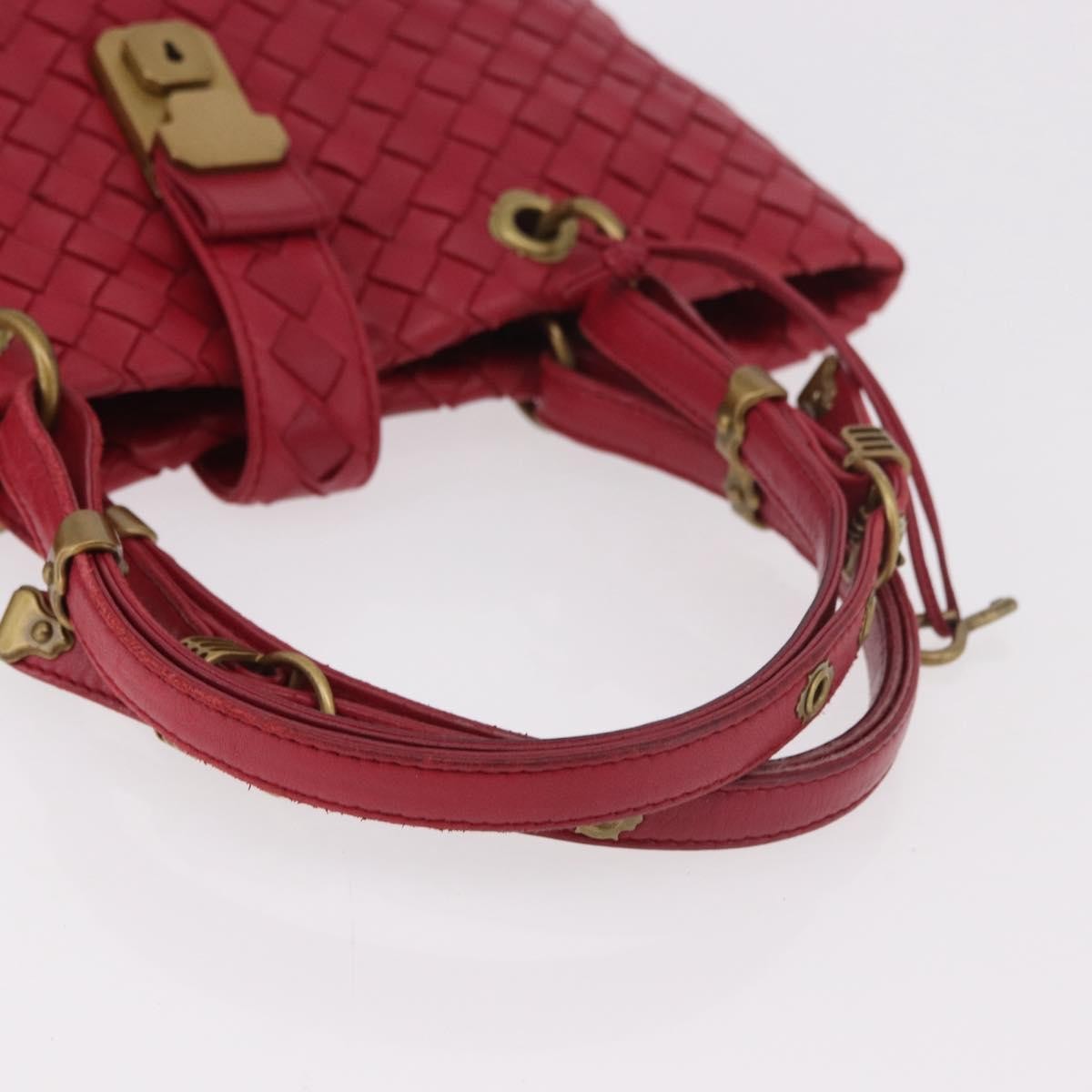 Bottega Veneta Capri Intrecciato Nappa Red Leather Tote Bag Bag (Pre-Owned)