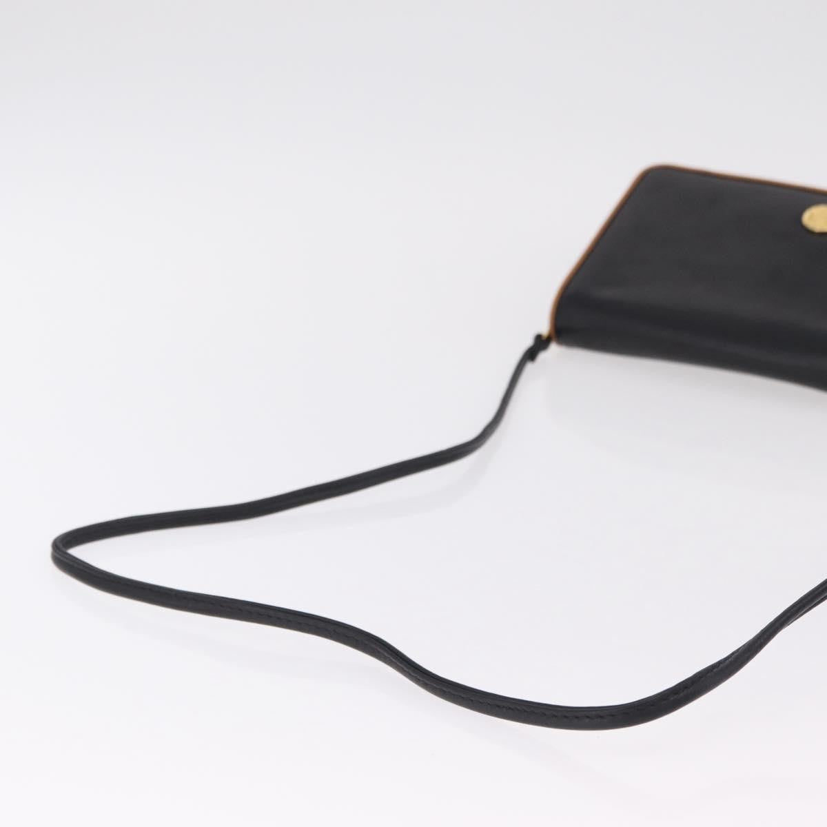 Celine Flap Shoulder Leather Black Leather Shoulder Bag Bag (Pre-Owned)