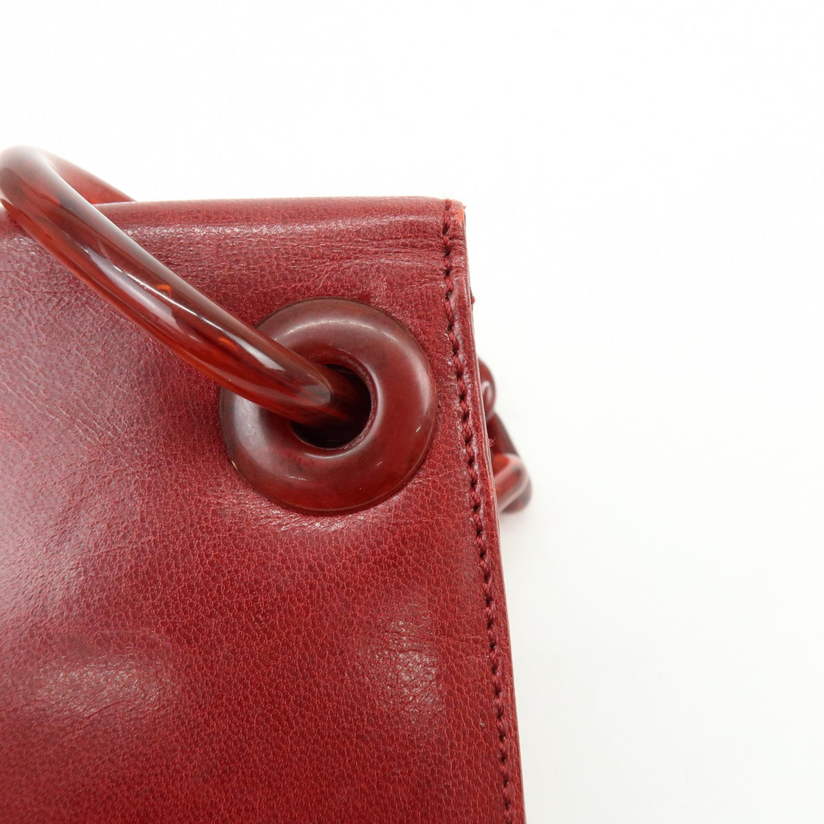 Prada Shoulder Leather Red Leather Shoulder Bag Bag (Pre-Owned)