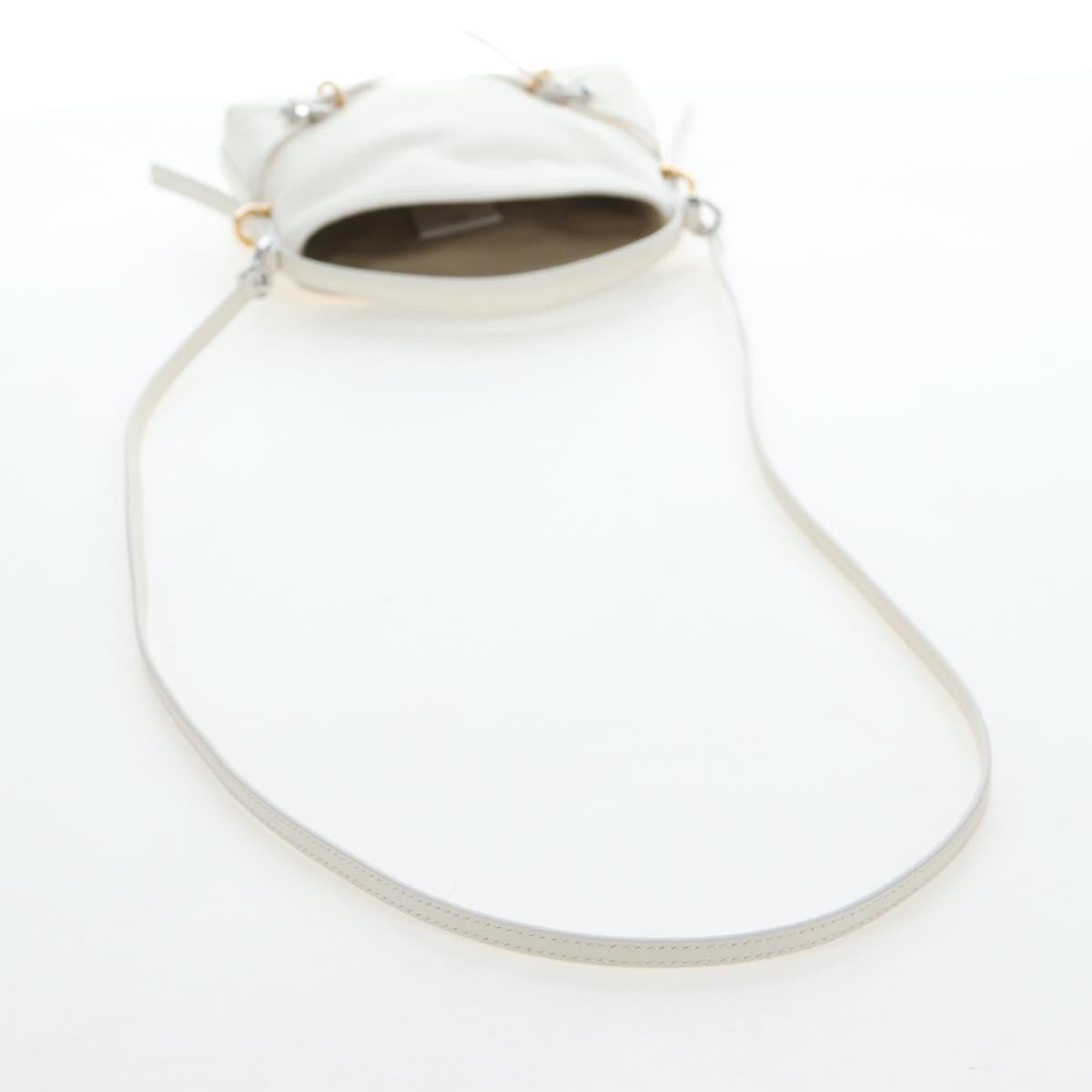 Givenchy Voyou Leather White Leather Shoulder Bag Bag (Pre-Owned)