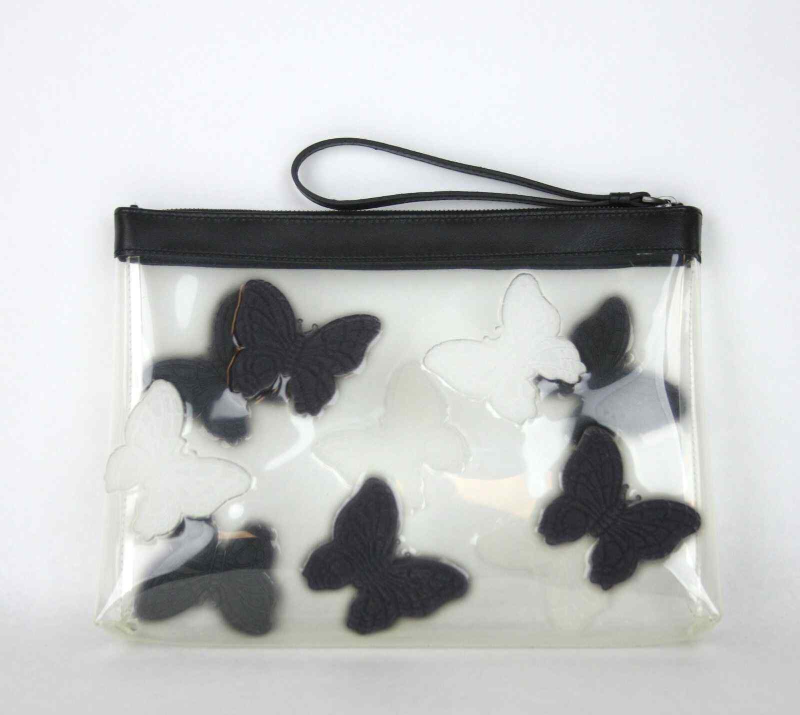 BOTTEGA VENETA Women's Transparent Wristlet Clutch Bag Butterfly