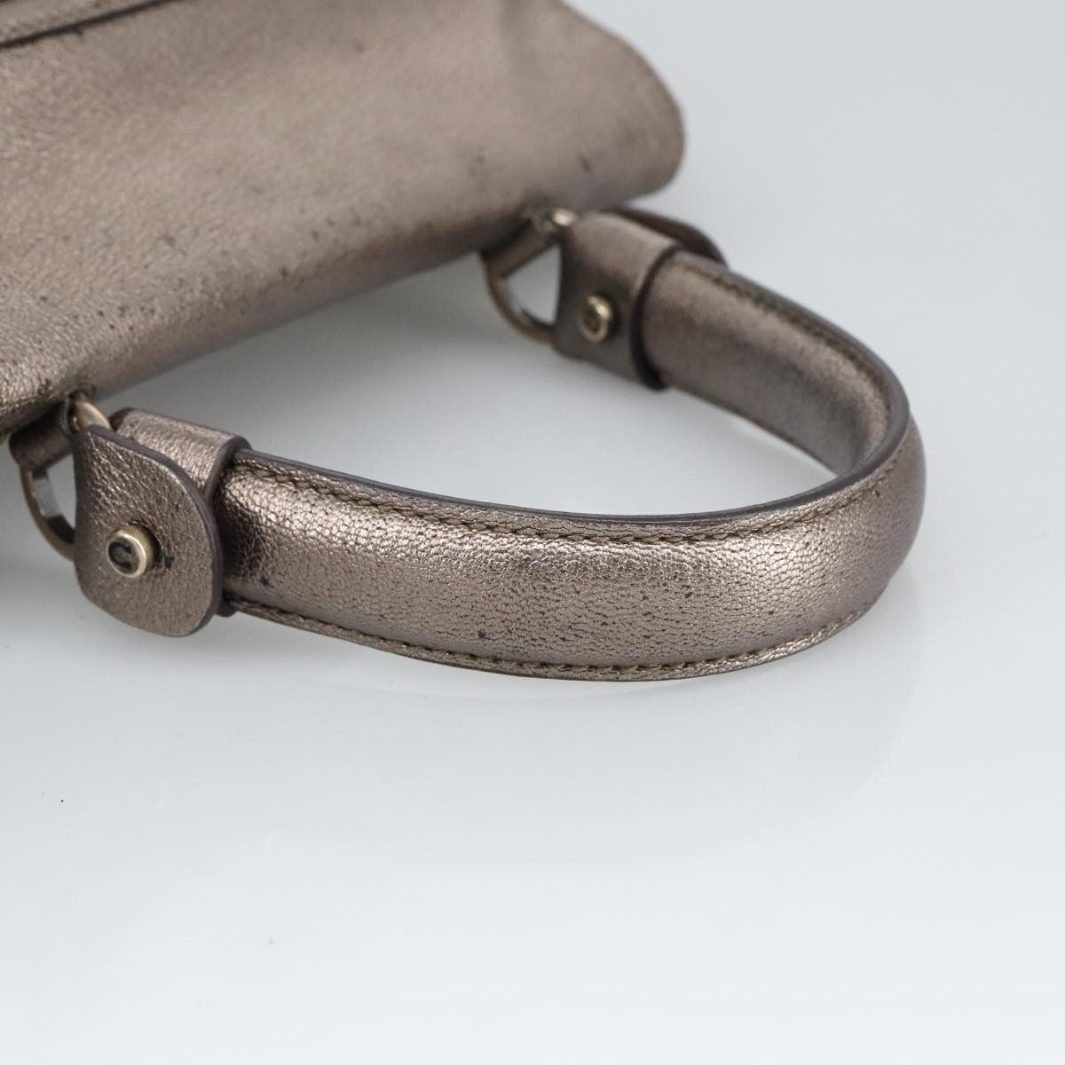 Salvatore Ferragamo Sofia Satchel Leather Silver Leather Handbag (Pre-Owned)