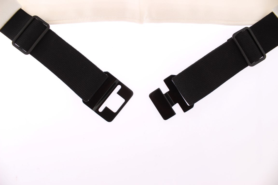Dolce & Gabbana White Smoking Belt Silk Men's Cummerbund