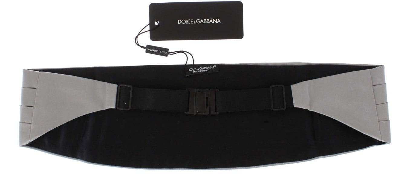 Dolce & Gabbana Silver Wide Belt Silk Men's Cummerbund