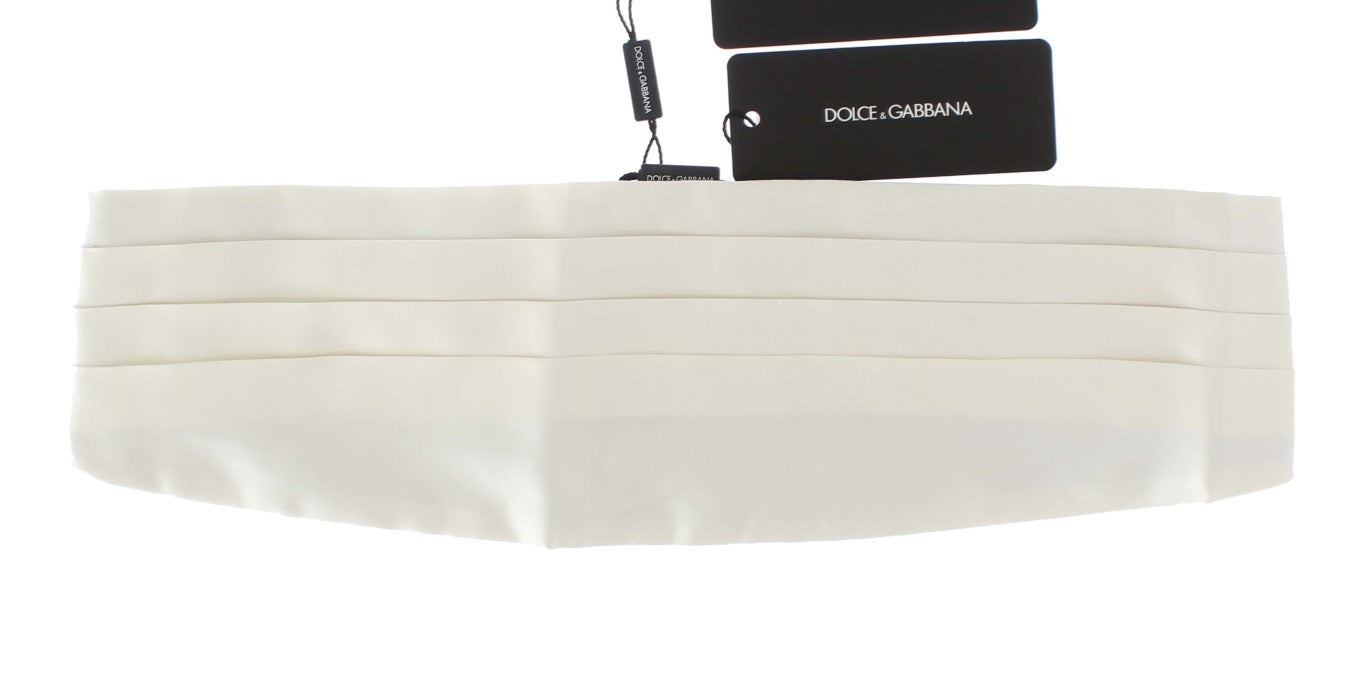 Dolce & Gabbana Exclusive White Silk Men's Cummerbund