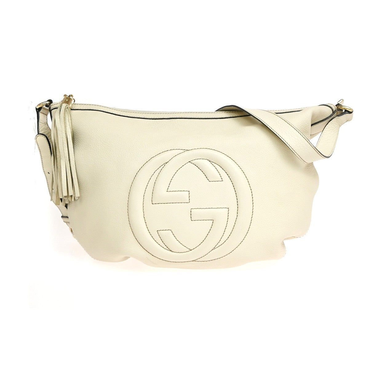 Gucci Soho Messenger Leather White Leather Shoulder Bag Bag (Pre-Owned)