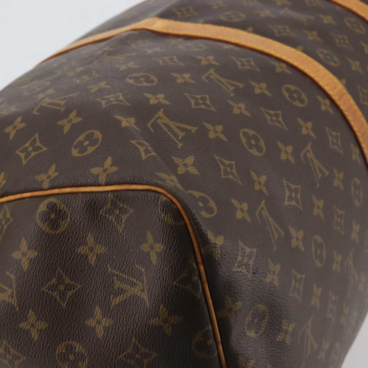 Louis Vuitton Keepall Bandoulière Monogram Brown Canvas Travel Bag Bag (Pre-Owned)
