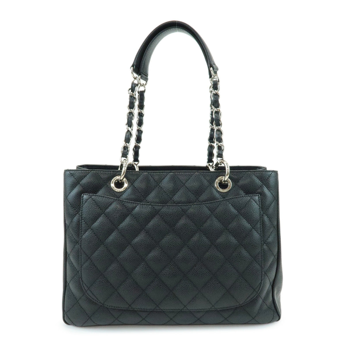 Chanel Grand Shopping Quilted Caviar Black Leather Tote Bag Bag (Pre-Owned)