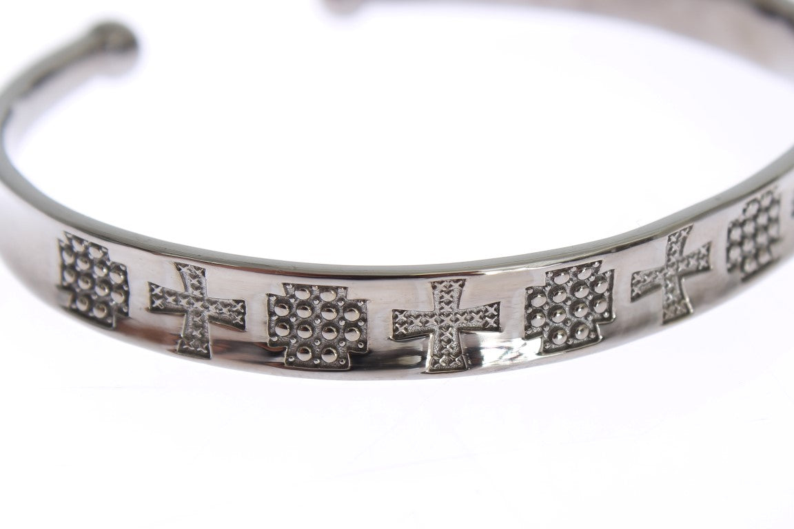 Nialaya Gray Rhodium 925 Silver Bangle Women's Bracelet