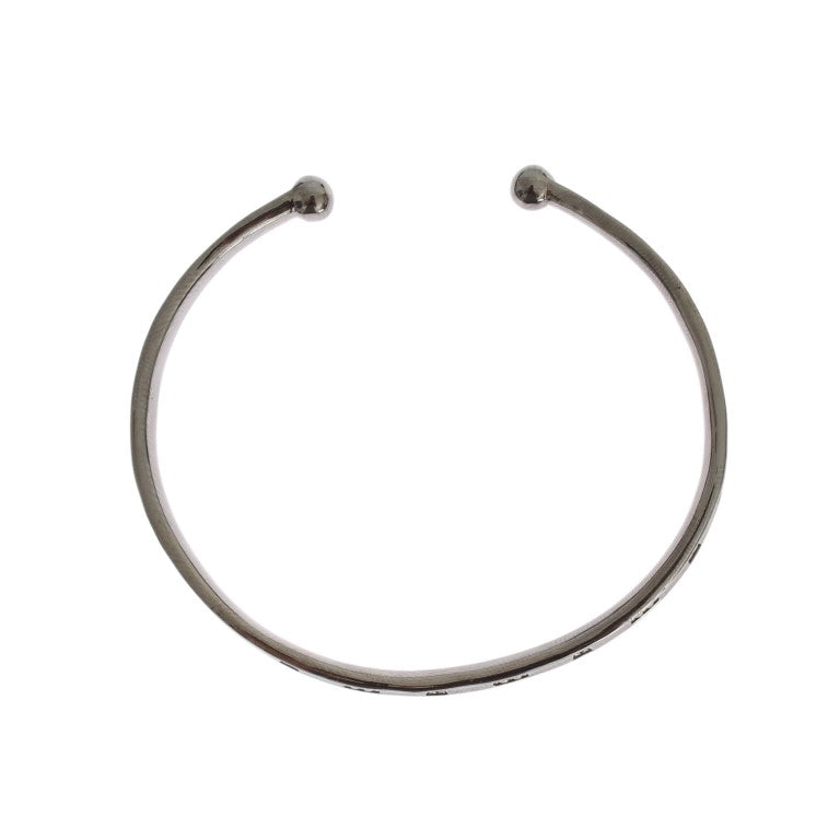 Nialaya Gray Rhodium 925 Silver Bangle Women's Bracelet