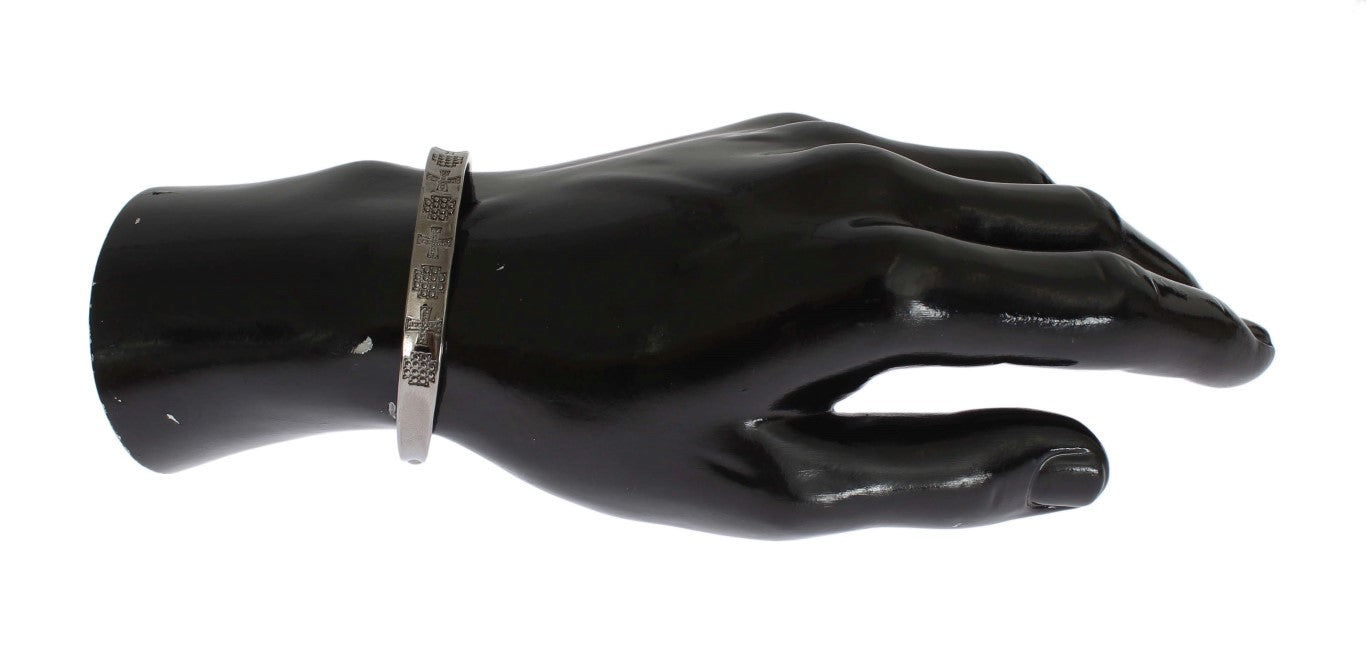 Nialaya Gray Rhodium 925 Silver Bangle Women's Bracelet
