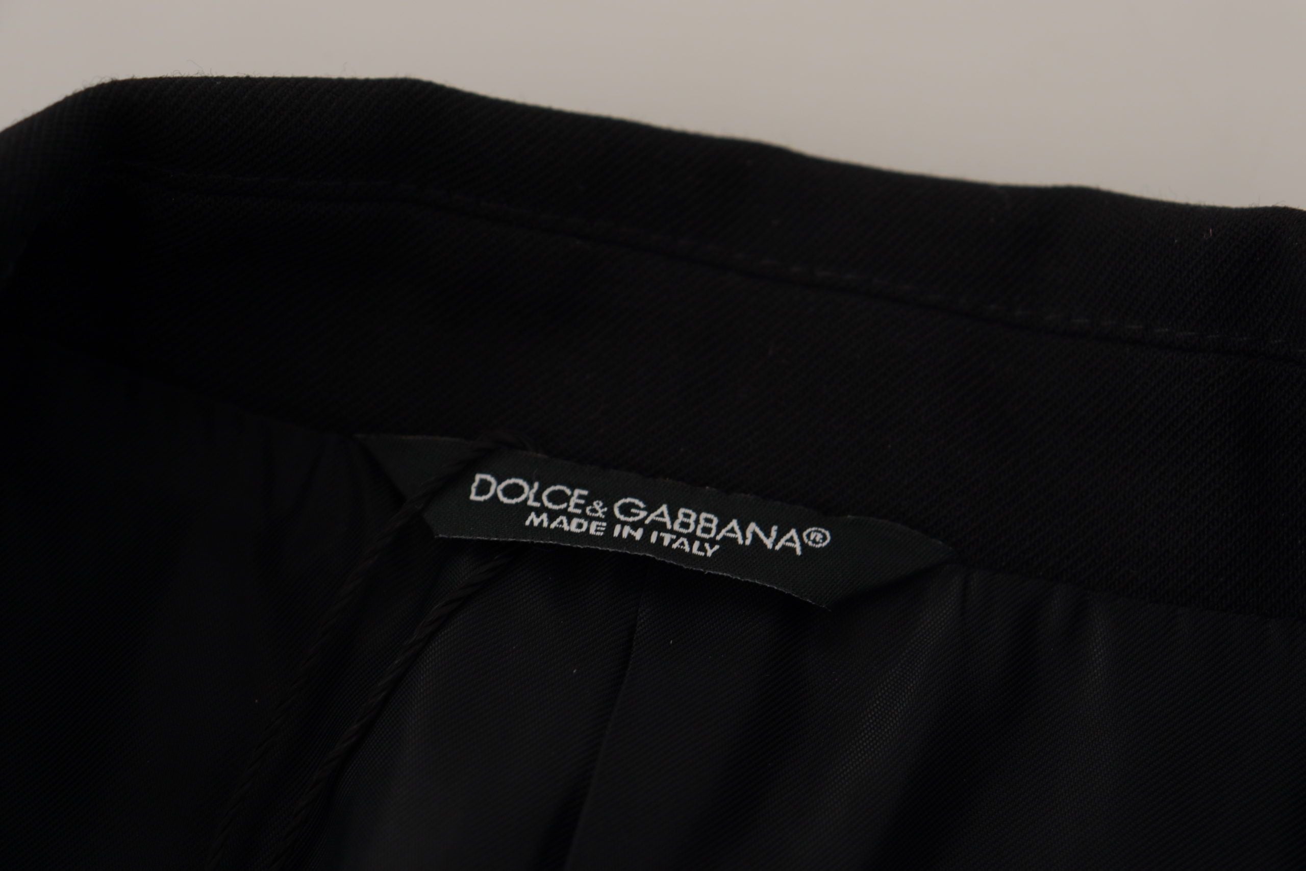 Dolce & Gabbana Black Double Breasted Coat Blazer Men's Jacket