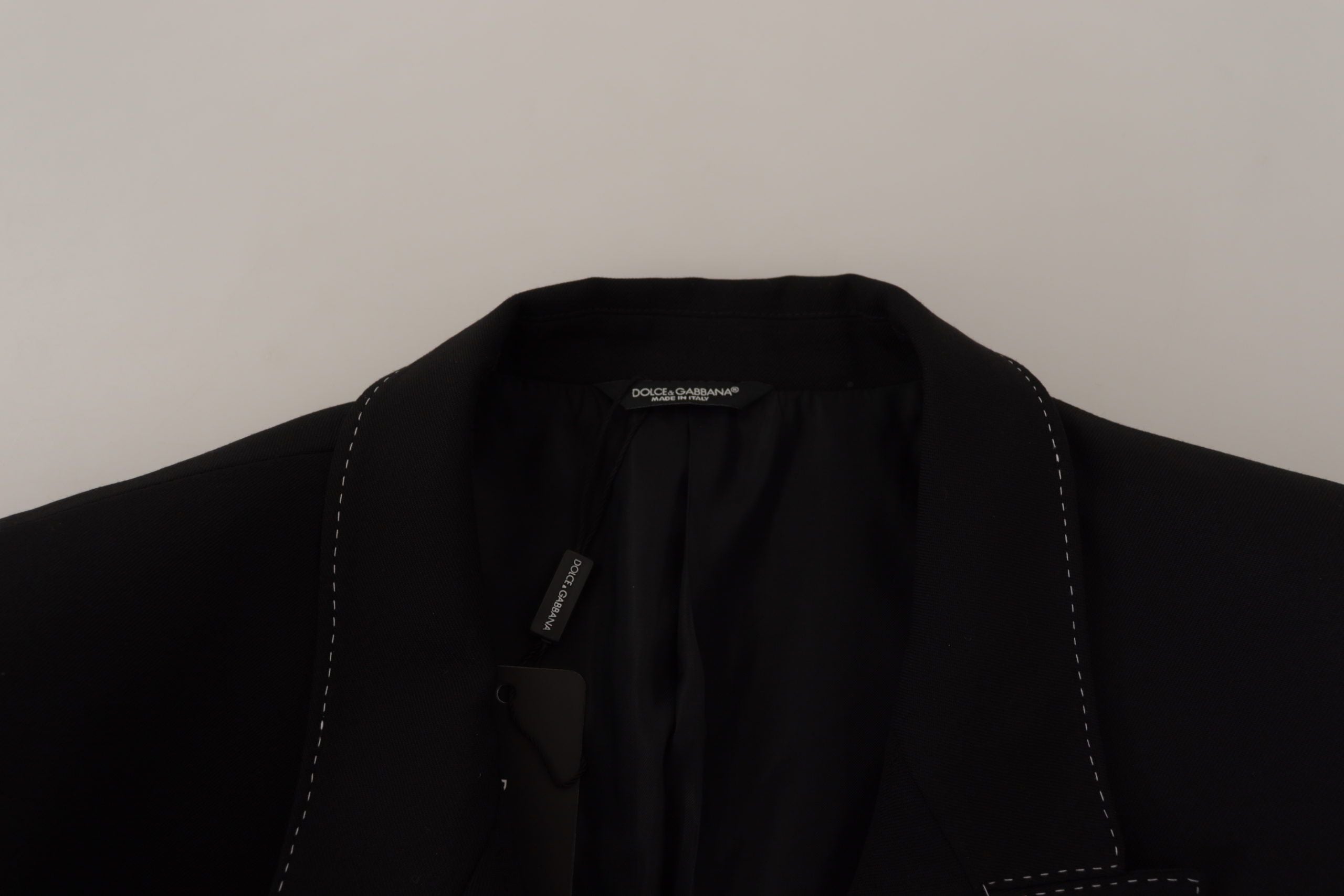 Dolce & Gabbana Black Double Breasted Coat Blazer Men's Jacket