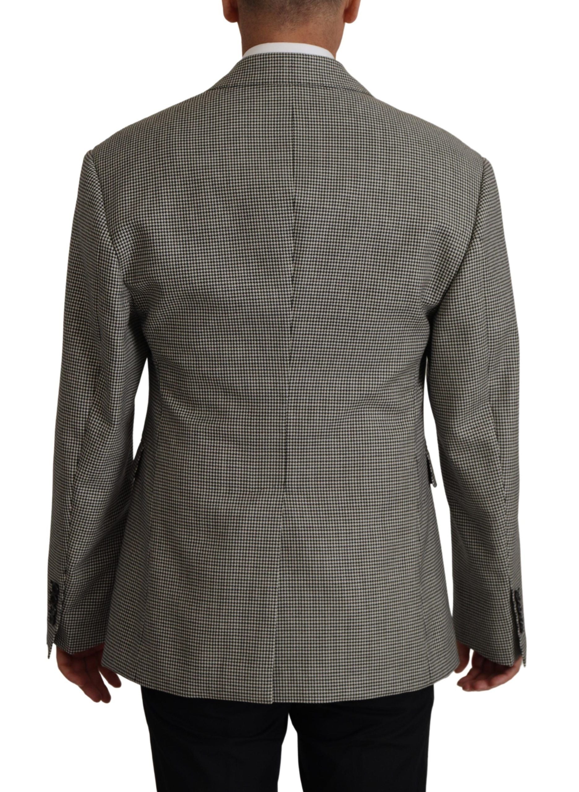 Dolce & Gabbana Gray Checkered Single Breasted Jacket Men's Blazer