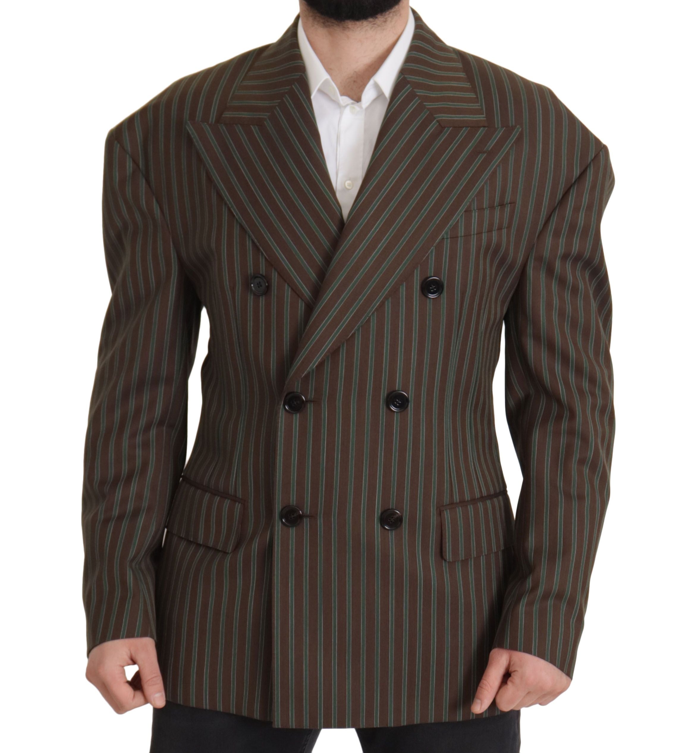 Dolce & Gabbana Multicolor Stripes Double Breasted Men's Blazer
