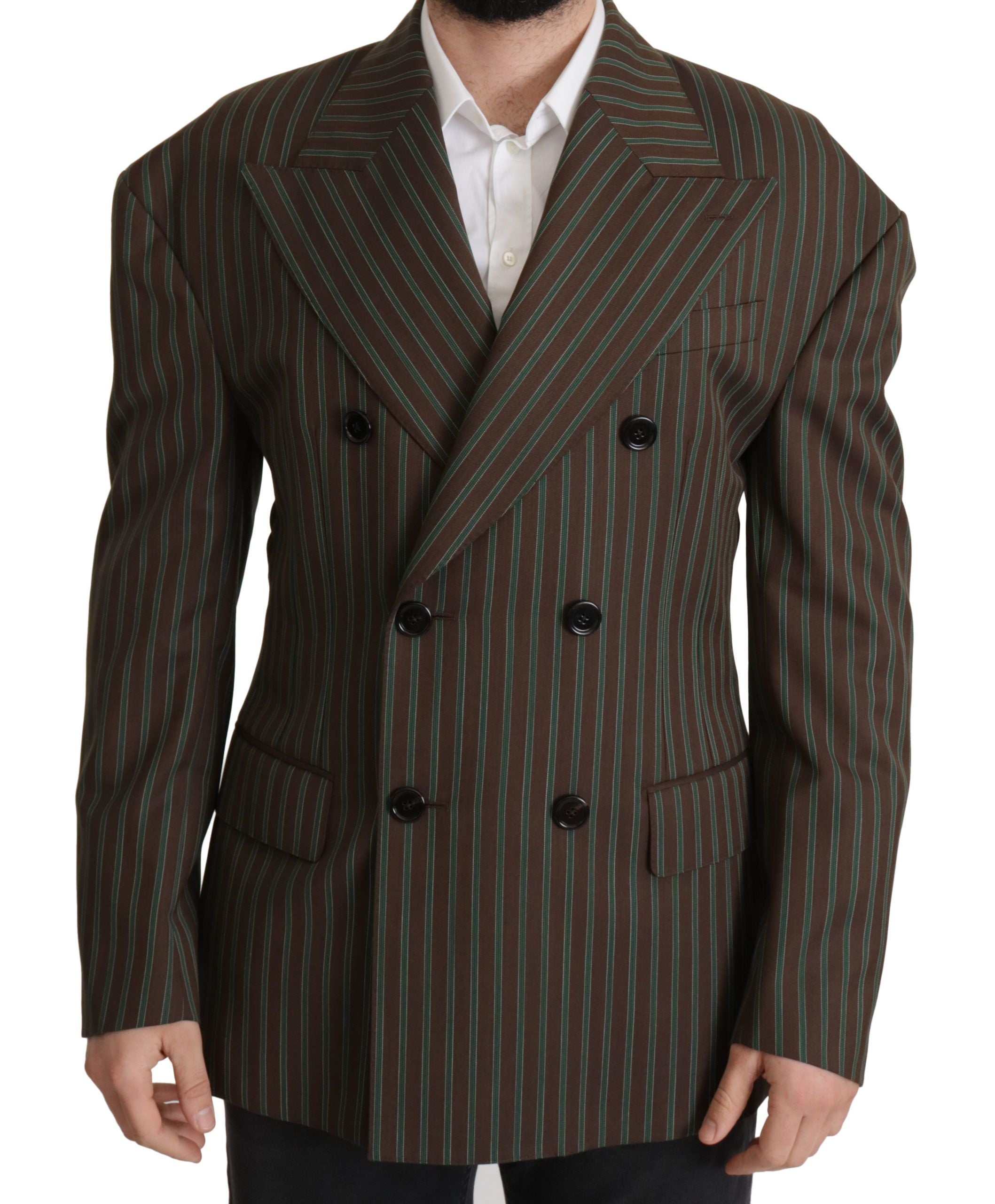 Dolce & Gabbana Multicolor Stripes Double Breasted Men's Blazer