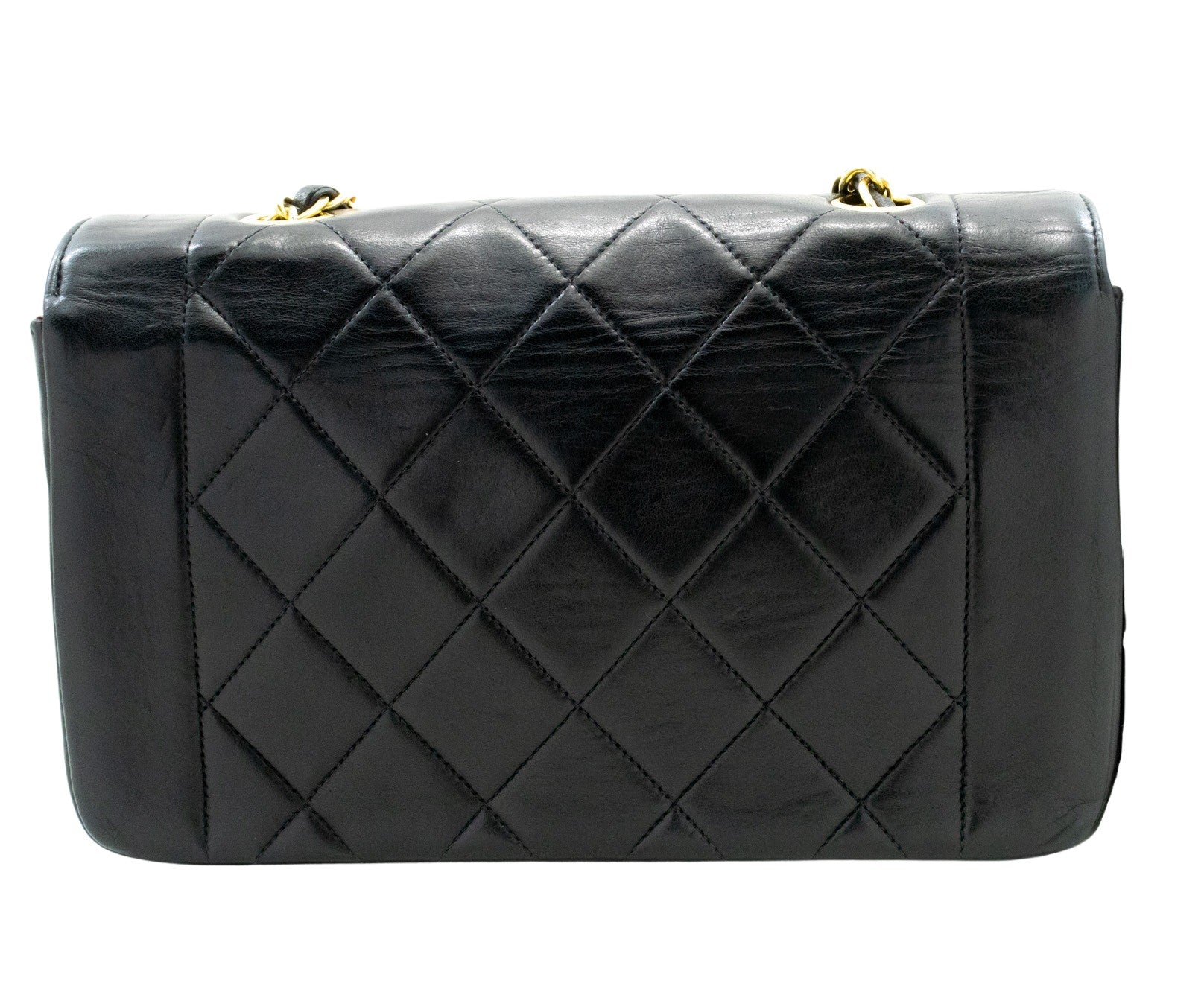 Chanel Diana Black Leather Shoulder Bag (Pre-Owned)
