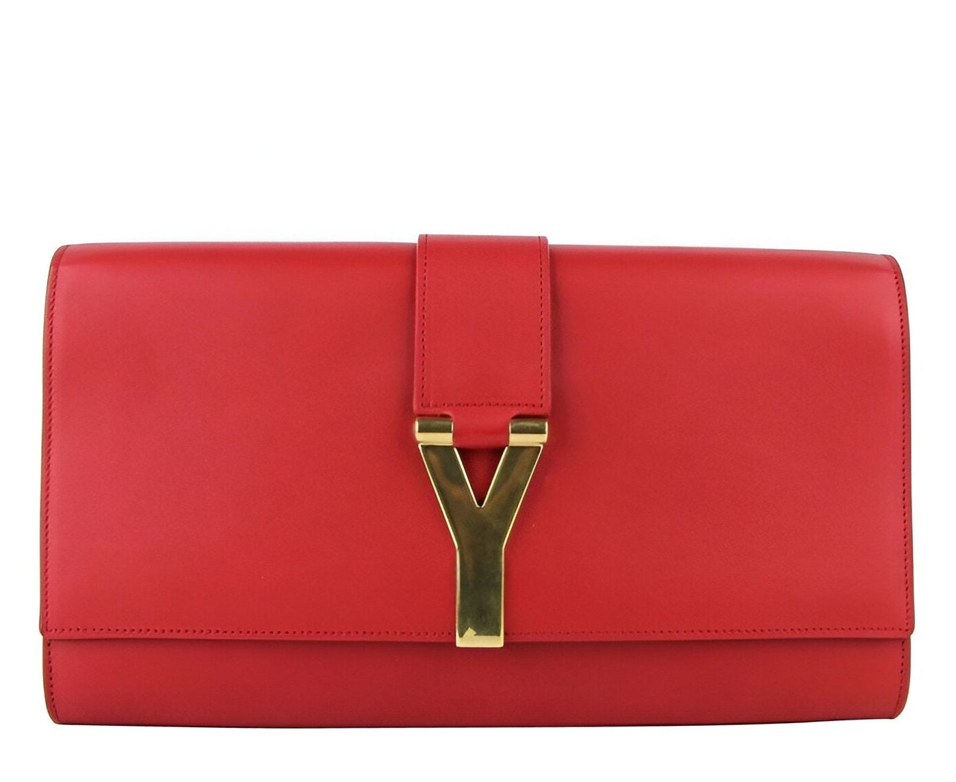 Saint Laurent Classic Y Red Leather Paris Clutch Bag