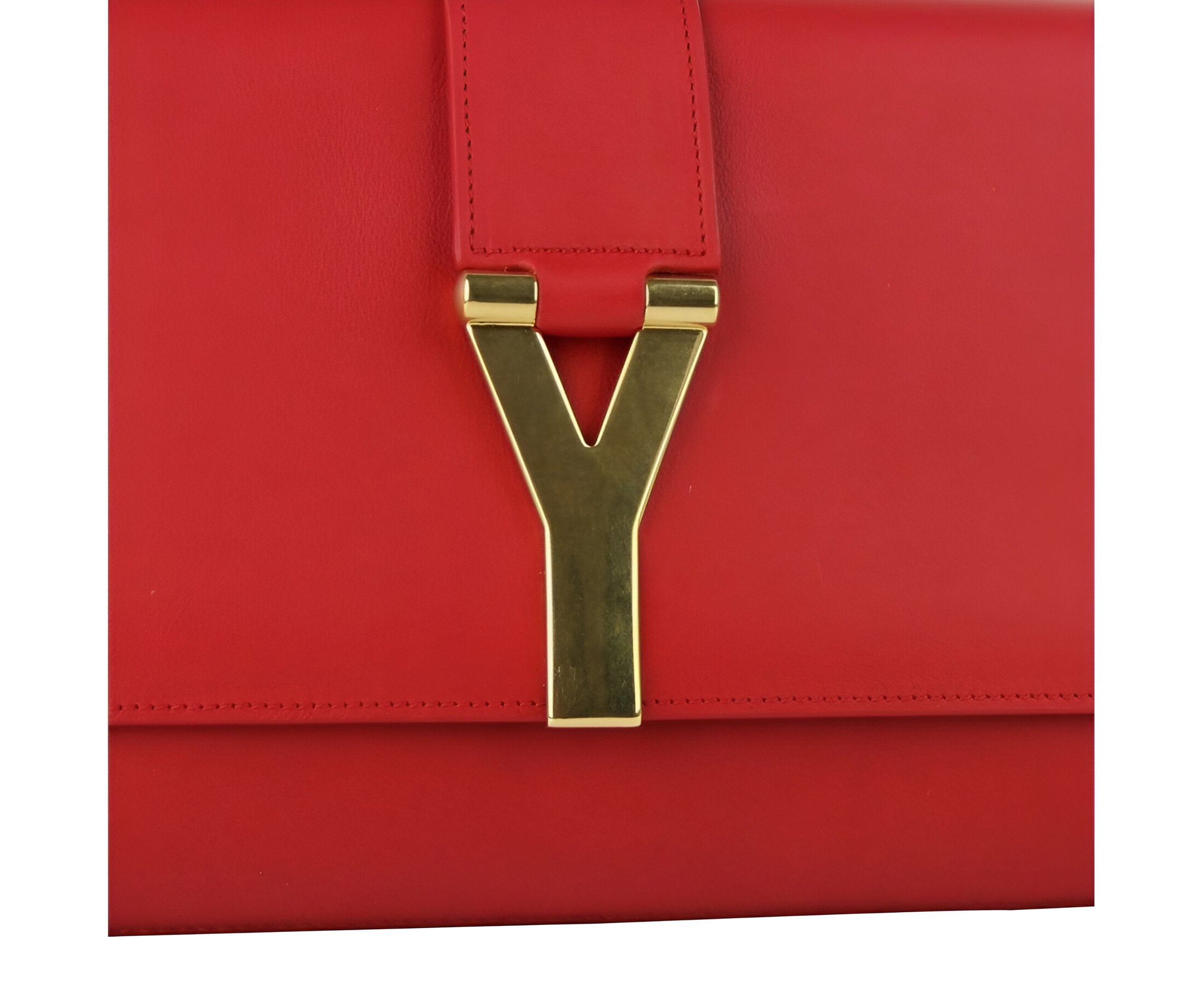 Saint Laurent Classic Y Red Leather Paris Clutch Bag