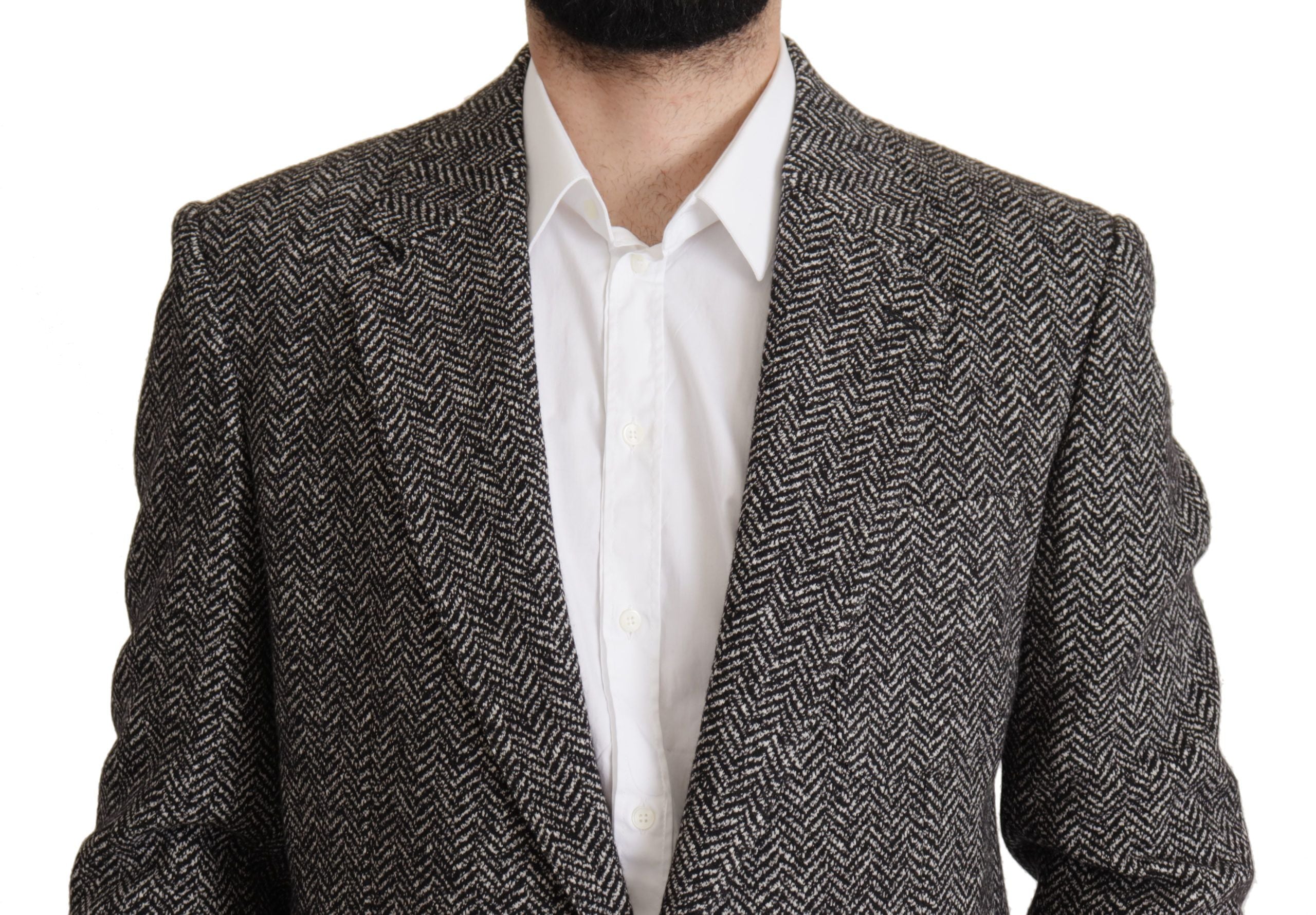 Dolce & Gabbana Gray Cotton Single Breasted Fantasy Men's Blazer