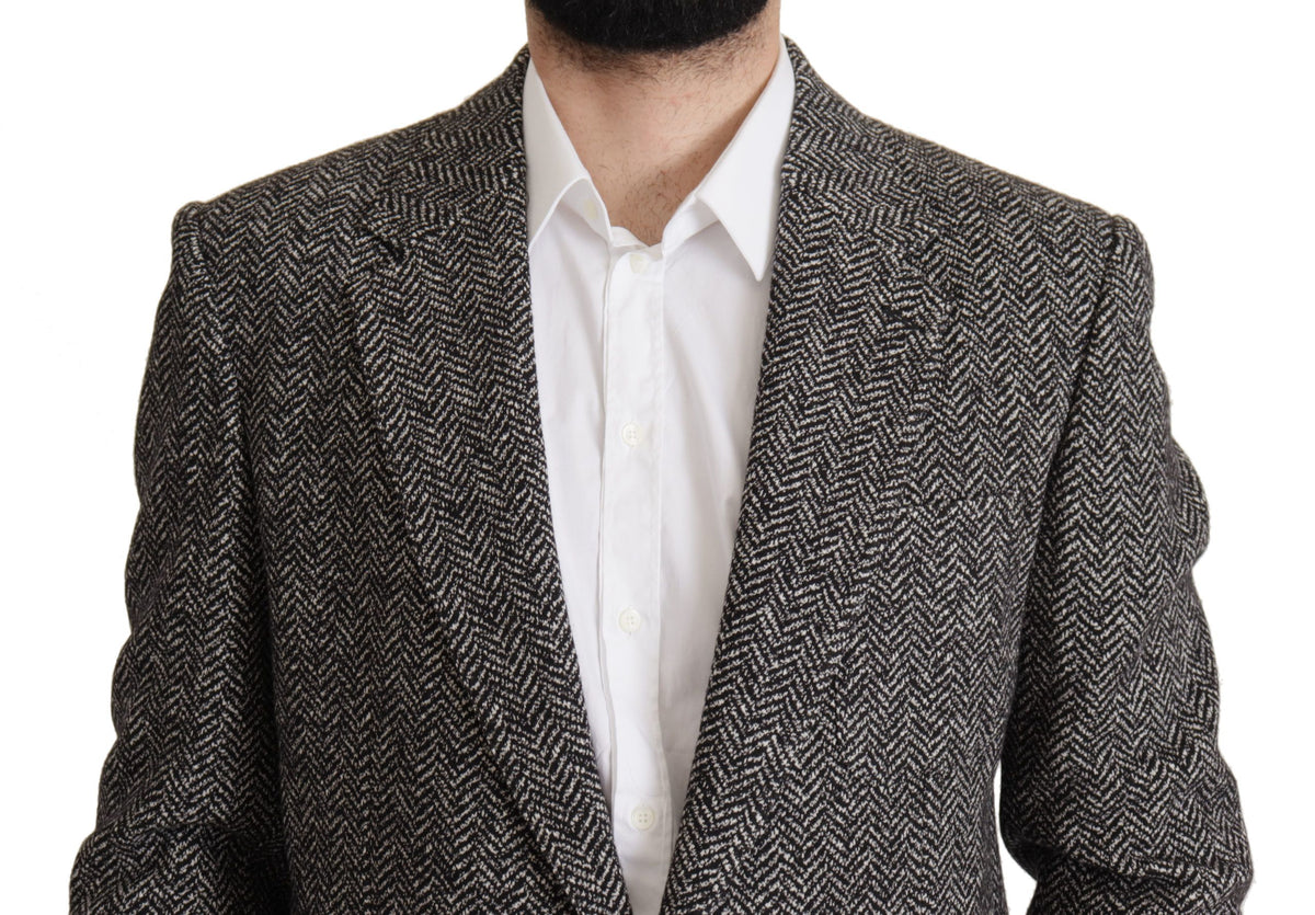 Dolce & Gabbana Gray Cotton Single Breasted Fantasy Men's Blazer