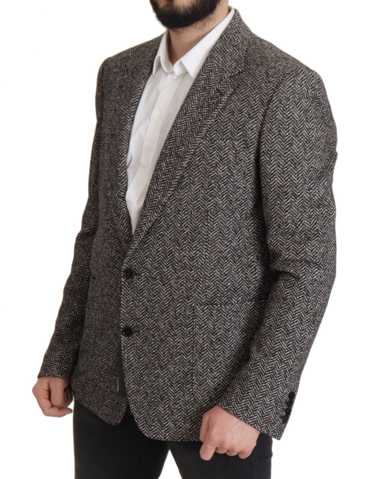 Dolce & Gabbana Gray Cotton Single Breasted Fantasy Men's Blazer