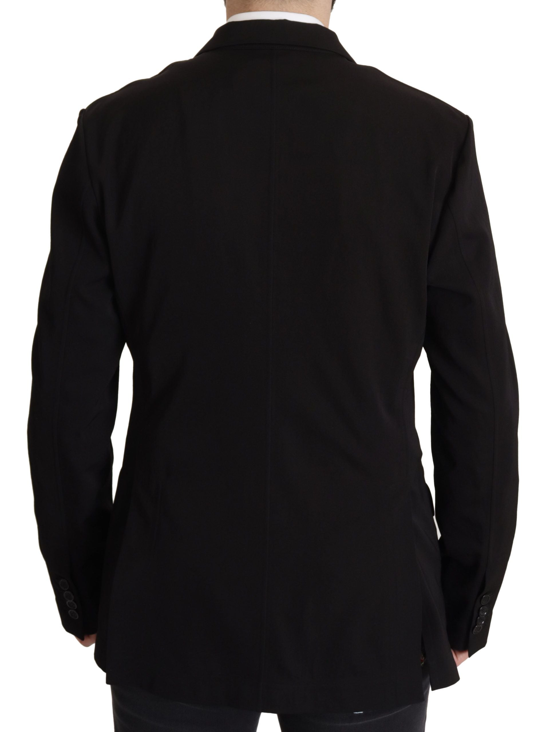 Dolce & Gabbana Black Wool Single Breasted Coat Men's Blazer