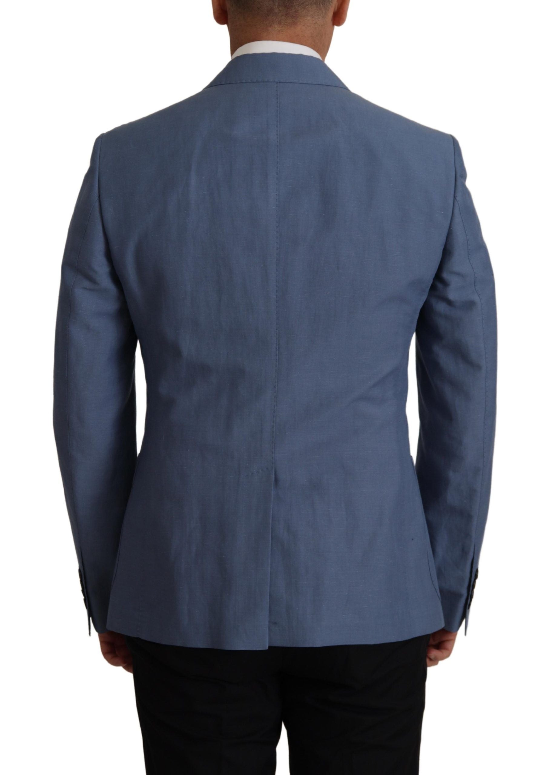 Dolce & Gabbana Blue Single Breasted Logo Blazer Men's Jacket