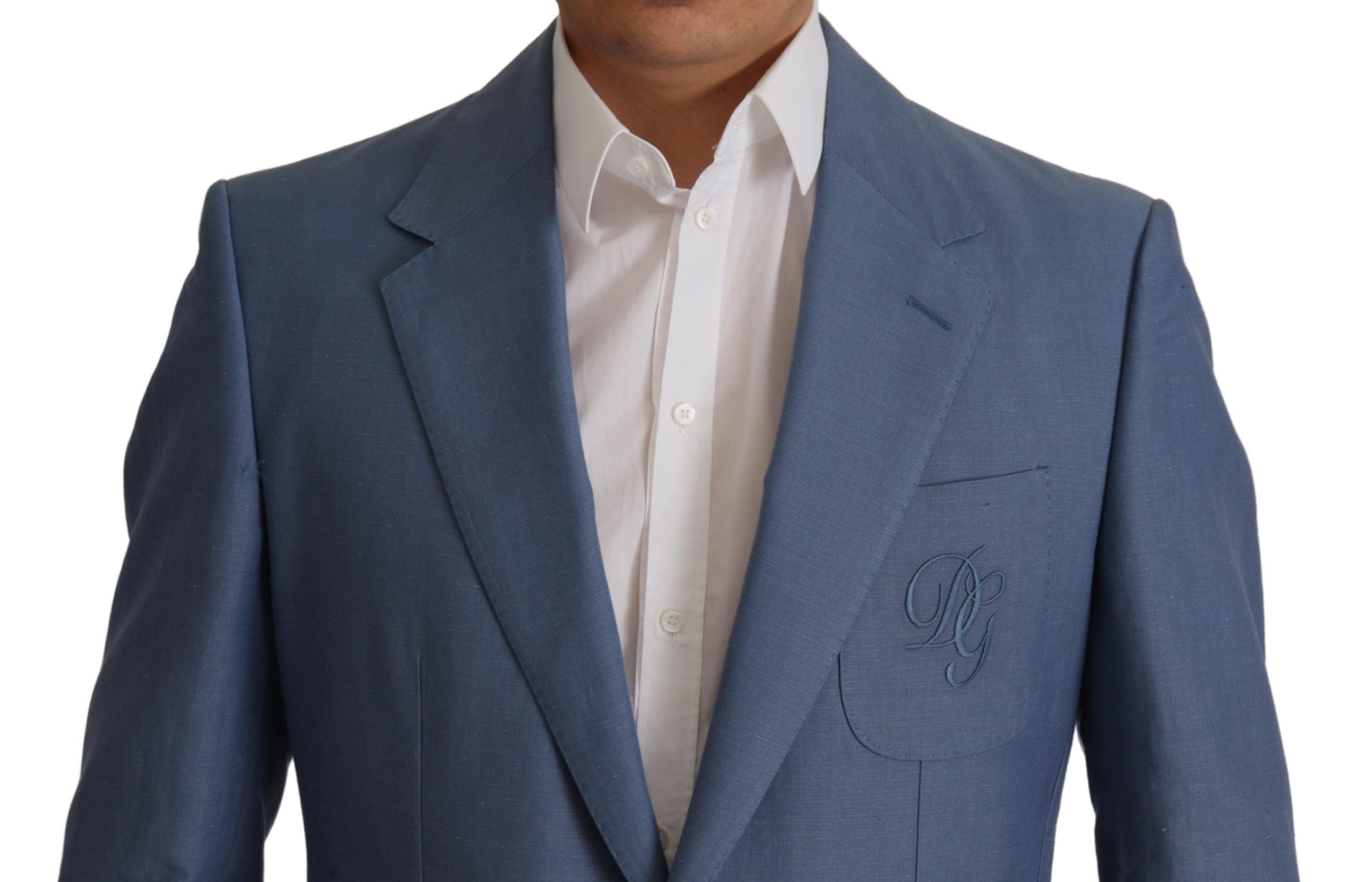 Dolce & Gabbana Blue Single Breasted Logo Blazer Men's Jacket