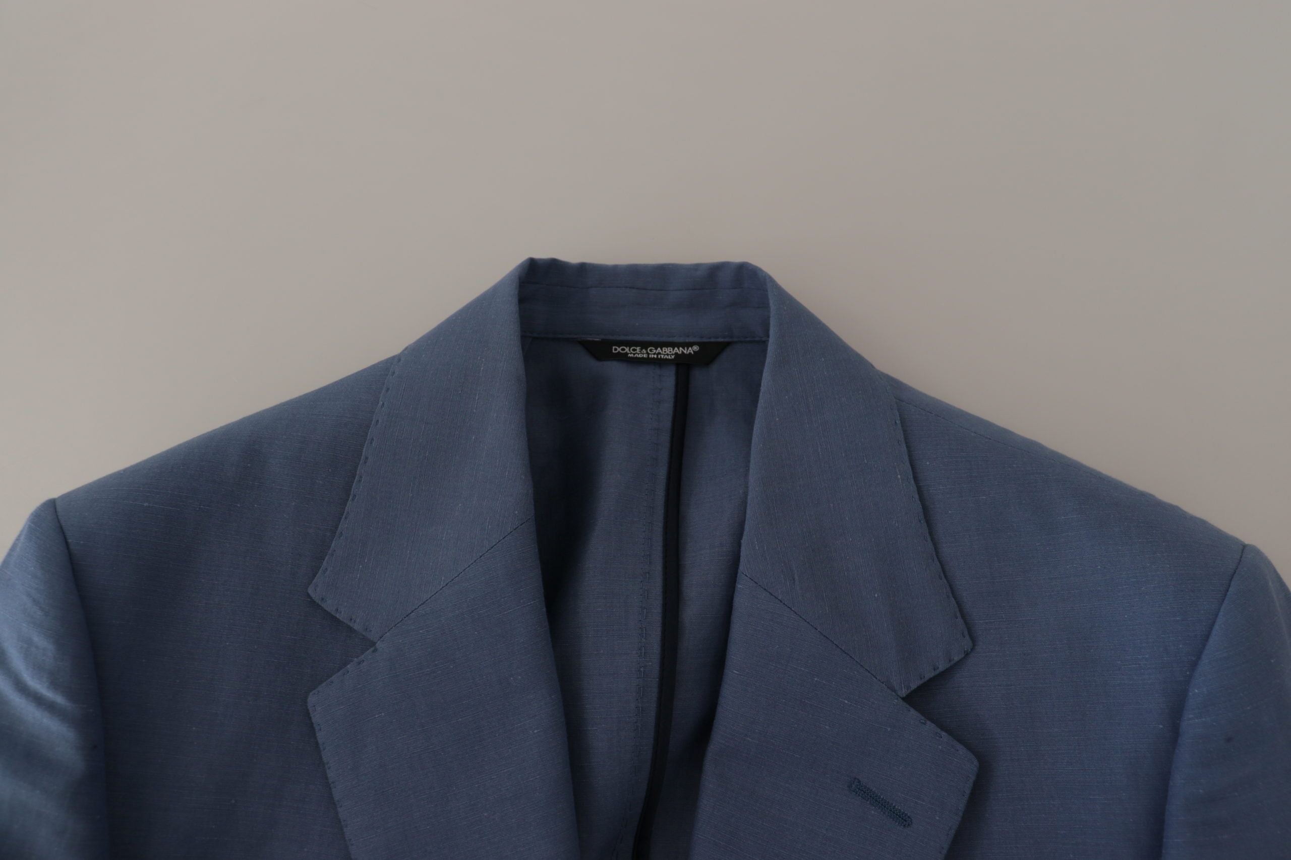 Dolce & Gabbana Blue Single Breasted Logo Blazer Men's Jacket