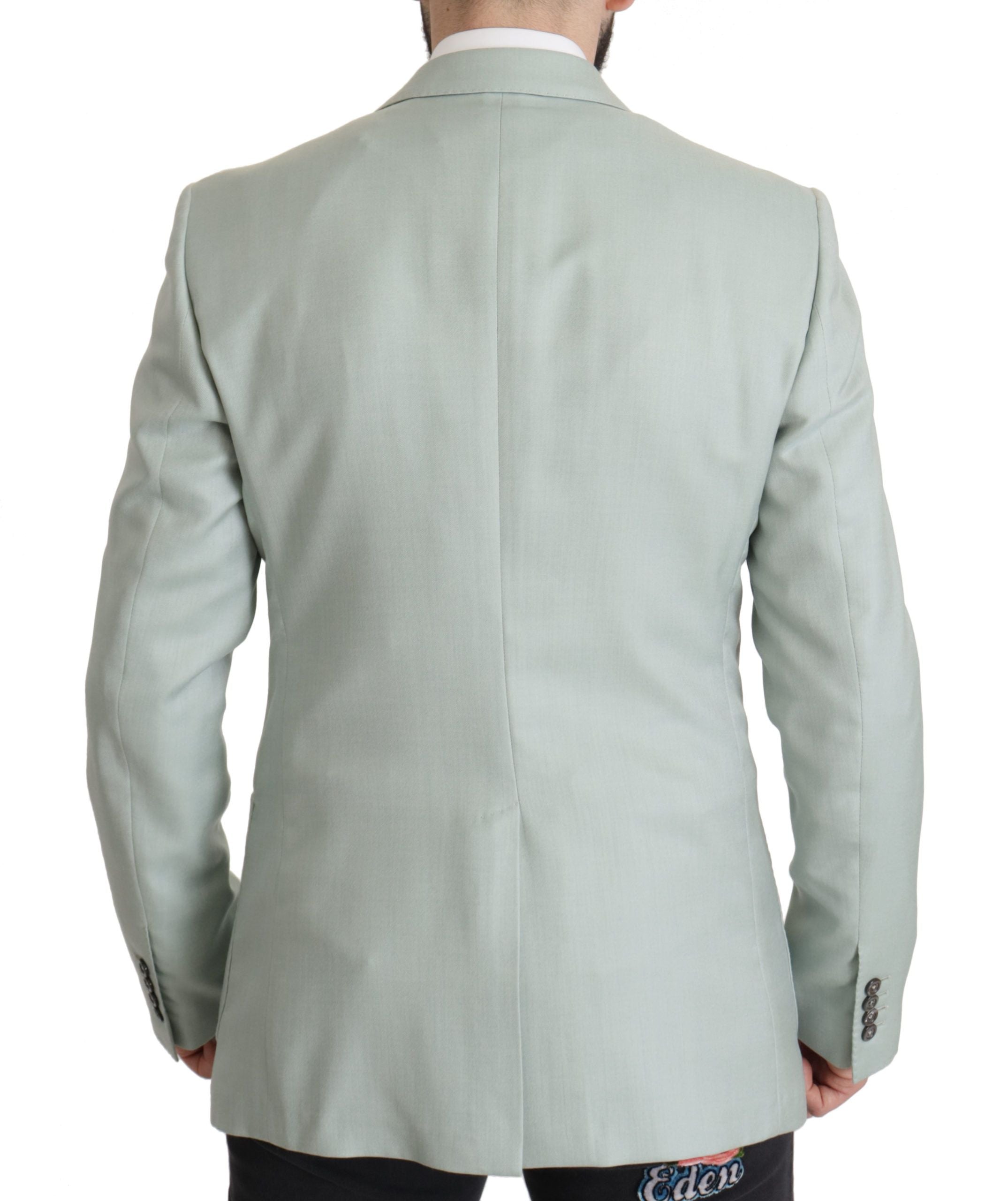 Dolce & Gabbana Elegant Mint Green Silk-Cashmere Men's Blazer