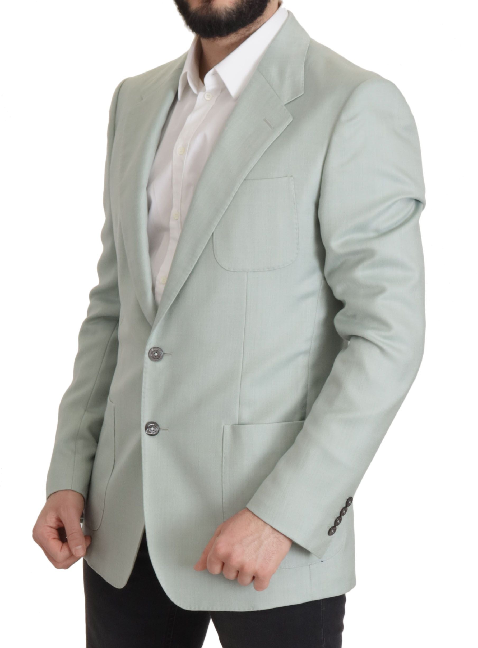 Dolce & Gabbana Elegant Mint Green Silk-Cashmere Men's Blazer