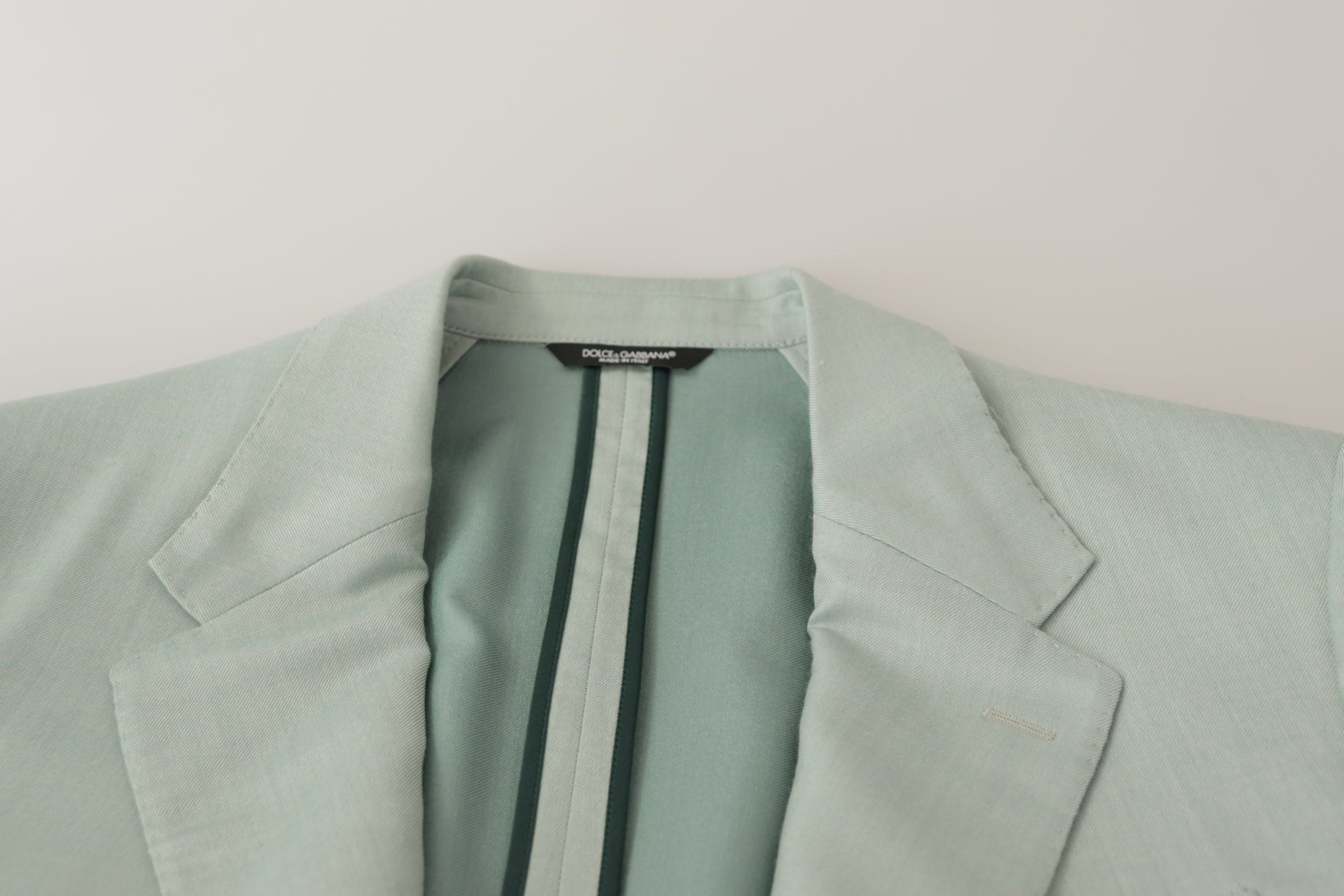 Dolce & Gabbana Elegant Mint Green Silk-Cashmere Men's Blazer