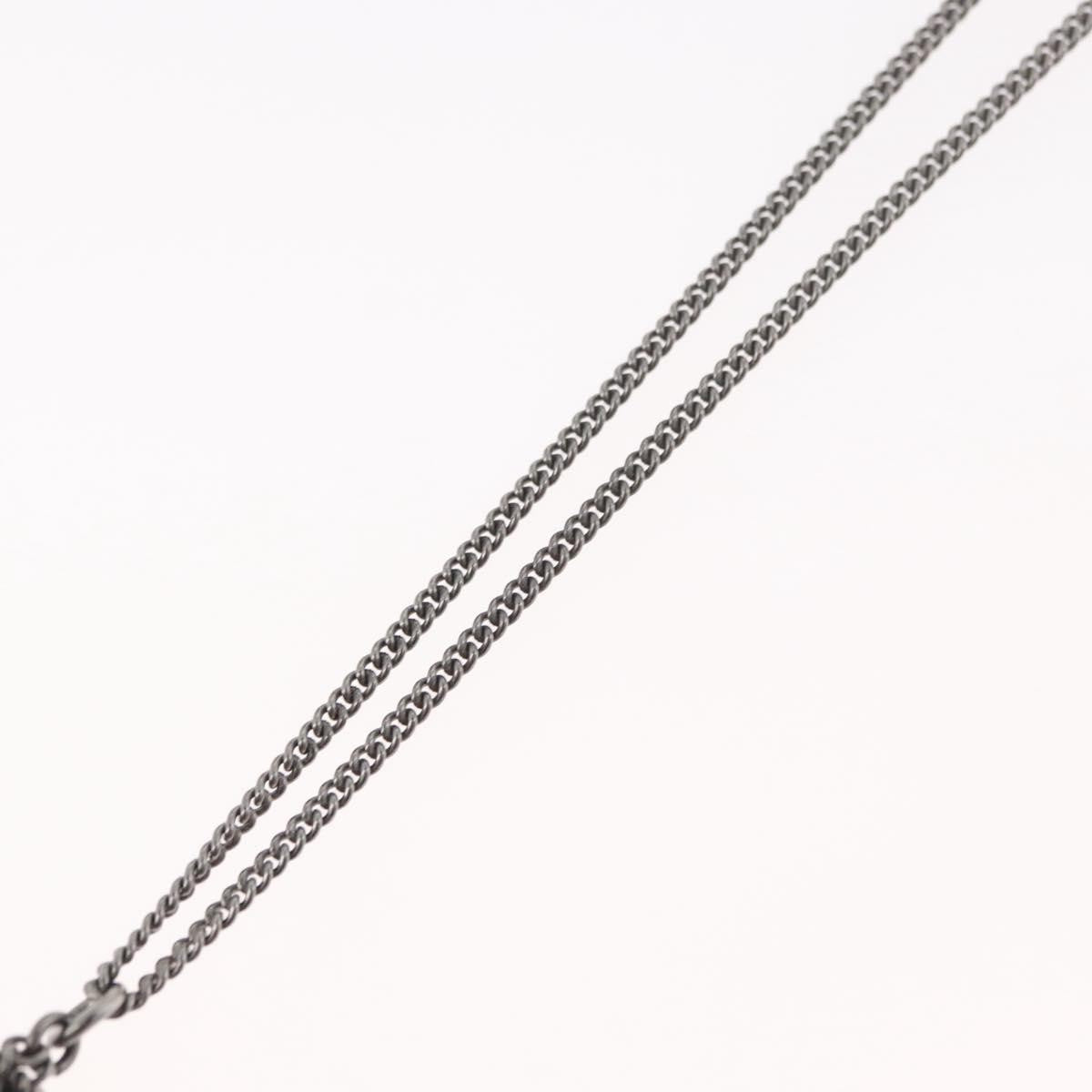 Chanel Coco Long Metal With Faux Pearls And Crystals Black Metal Necklace Jewelry (Pre-Owned)