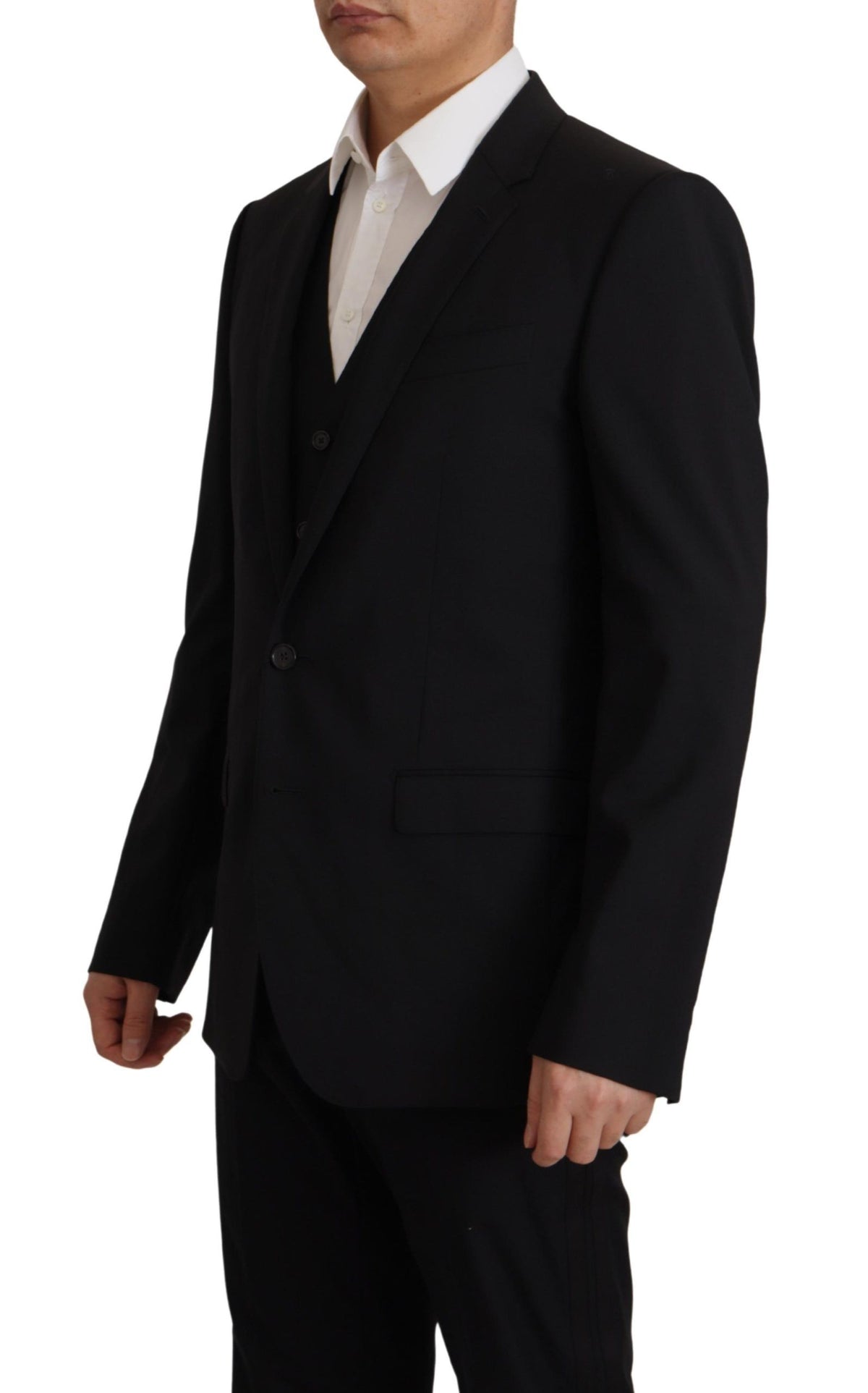 Dolce & Gabbana Black Jacket Vest 2 Piece MARTINI Men's Blazer