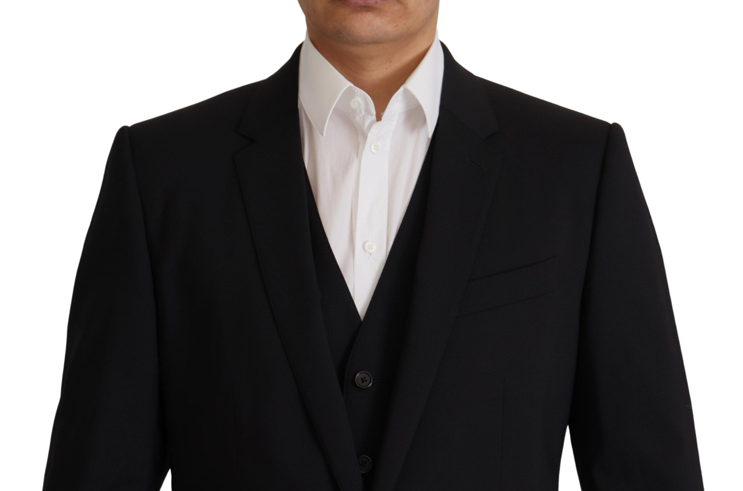 Dolce & Gabbana Black Jacket Vest 2 Piece MARTINI Men's Blazer